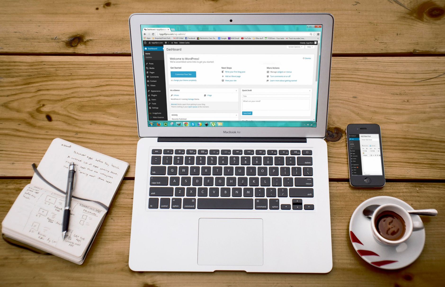 Website maken in WordPress op een laptop